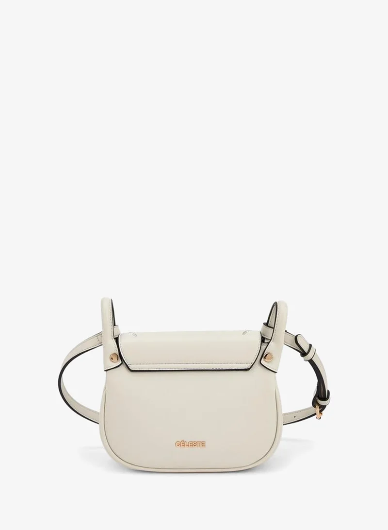 Celeste IVORY Embroidered Flap Crossbody Bag With Button Closure for Women | Best Price UAE