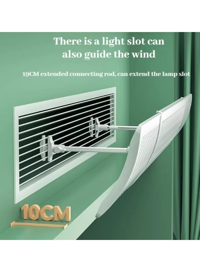 أوساليا عاكس مكيف هواء 49-86 × 16 سم - عاكس مكيف هواء عالمي قابل للتعديل، مناسب لمكيفات الهواء المركزية فقط، وحدة تحكم في فتحة التهوية، يناسب فتحات التهوية العلوية والجانبية | قابل للتمدد (49-86 سم) | يمنع تدفق الهواء البارد المباشر، عبوة من قطعة واحدة - Image 3