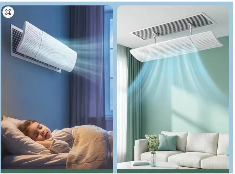 OSALIA AC Deflector 49–86 × 16 cm – Universal Adjustable Air Conditioner Deflector for Central AC Only,Air Vent Controller, Fits Top & Side Vents | Telescopic Extendable (49–86 cm) | Prevents Direct Cold Air Pack of 1 - Image 1