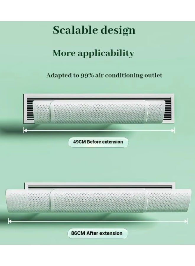 OSALIA AC Deflector 49–86 × 16 cm – Universal Adjustable Air Conditioner Deflector for Central AC Only,Air Vent Controller, Fits Top & Side Vents | Telescopic Extendable (49–86 cm) | Prevents Direct Cold Air Pack of 1 - Image 4