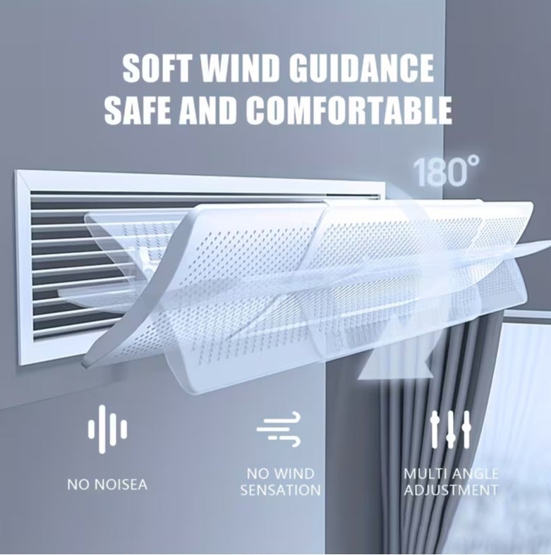 OSALIA AC Deflector 49–86 × 16 cm – Universal Adjustable Air Conditioner Deflector for Central AC Only,Air Vent Controller, Fits Top & Side Vents | Telescopic Extendable (49–86 cm) | Prevents Direct Cold Air Pack of 1 - Image 1