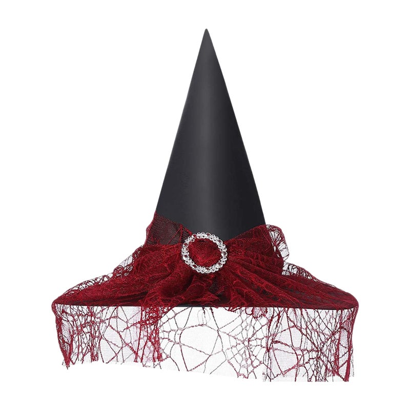 Halloween Witch Hat: Red High-quality Durable Scary Design - Comfortable Soft Halloween Decor for Halloween Parties Cosplay Carnivals Fancy Dress Events - Image 1
