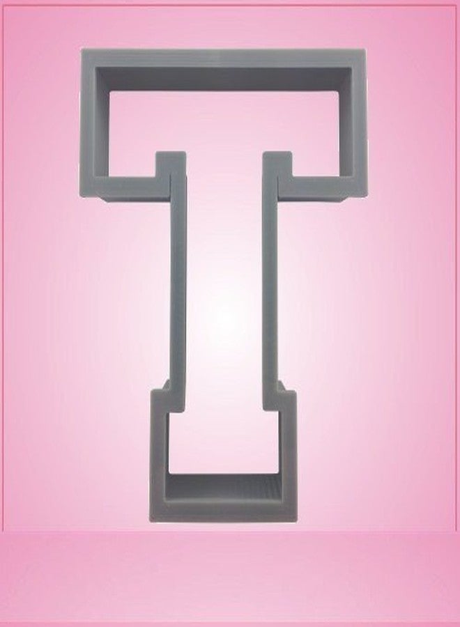 Varsity Letter T Cookie Cutter 3 Inch (Plastic)