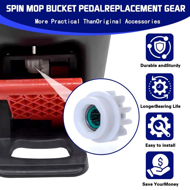 FOJOO 3 Pack Pedal Bearing Replacement for OCedar Mop Bucket - Easy Fix for 90% Rotation Mop Bucket on The Market, Compatible with mop Head Pedal Clutch Bearing Repair Kit - Image 4