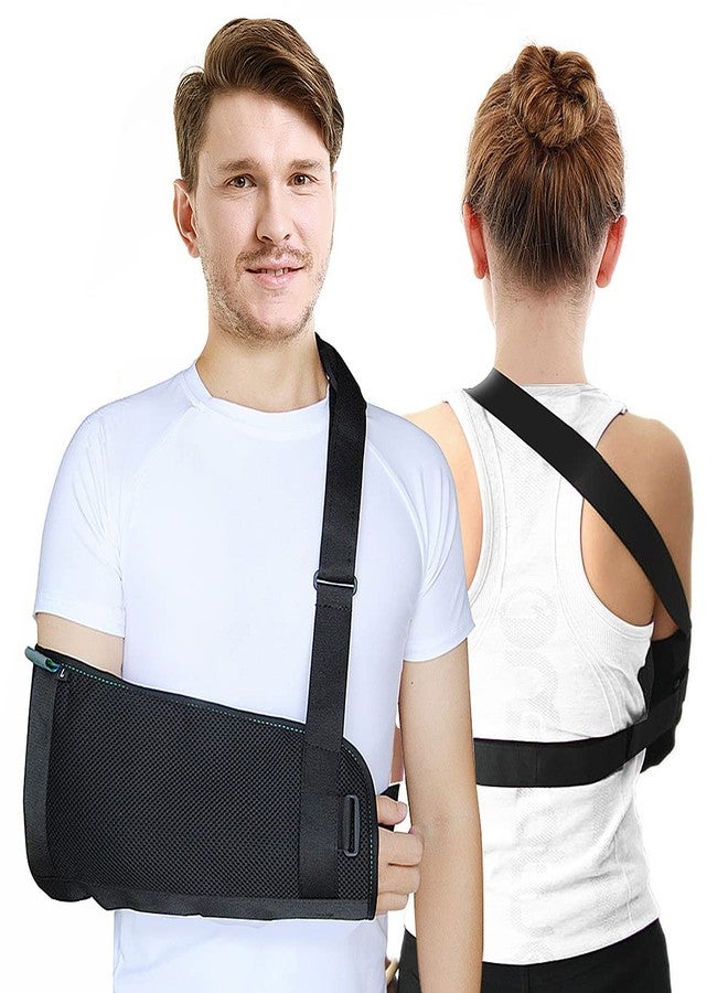 TODDOBRA Arm Sling Shoulder immobilizer for Shoulder Injury with Back Belt Men & Women Shoulder Immobilizer Left and Right Arm Lightweight Rotator Cuff Arm Support for Elbow Wrist Injury -(Size L) - Image 1