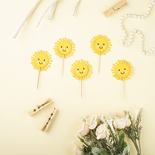Confetti! 12 PCS You Are My Sunshine Cupcake Toppers, You Are My Sunshine Theme, Sunshine Birthday Decor, First Birthday, Cupcake Toppers, Sun Theme - Image 4