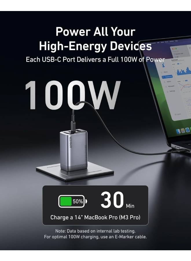 Anker Prime Charger, 100W 3-Port GaN USB C Charger Block, Foldable and Compact for MacBook, iPad, iPhone 17/iPhone Series, Galaxy S24/S23, and More - Image 3