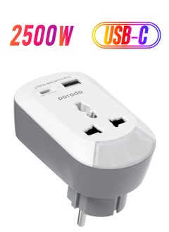 3in1 Multi-type Socket with AC EU - White