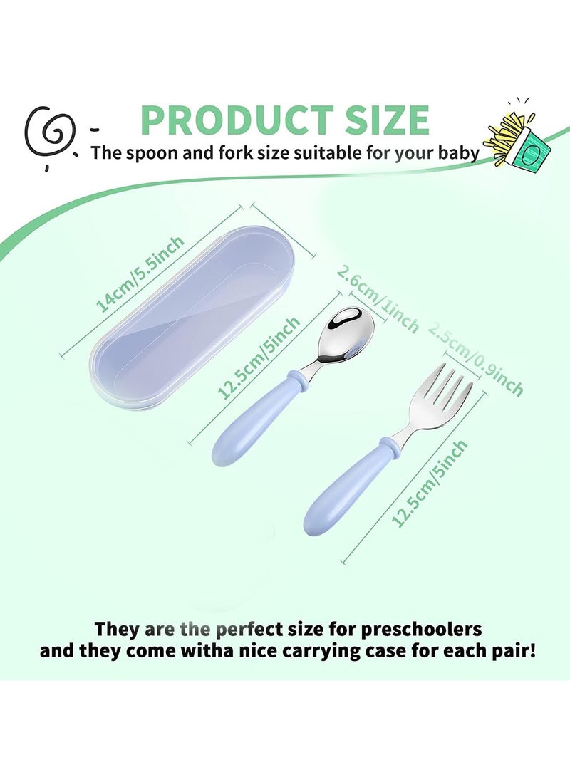 general Toddler Utensils Stainless Steel Fork and Spoon Safe Baby Silverware Set - Image 3