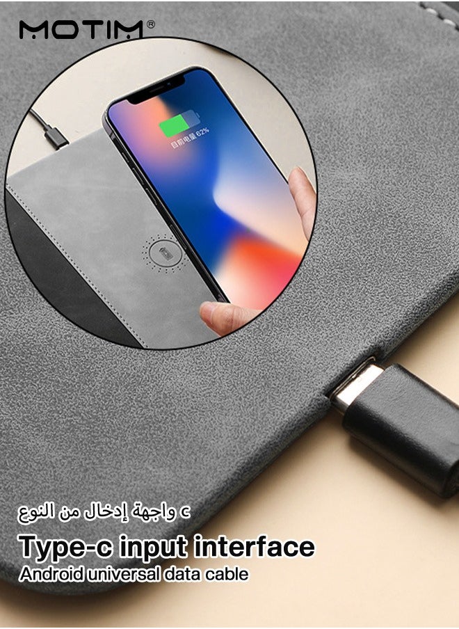 Motim Wireless Charging Gaming Mouse Pad, Ergonomically Designed Mouse Pad, PU Leather Mobile Phone Charging Mouse Mat, 30*22CM  - Image 5