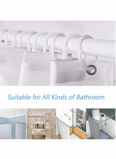 Excefore Shower Curtain Bathroom Waterproof Anti-Mold Modern Minimalist Fashion Curtain Privacy Curtain Quotes Inspirational with 12 Pack Plastic Hooks (65''W x 70''L  White)✅Size - The standard size is a  - Image 2