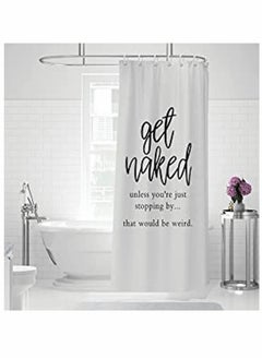 Excefore Shower Curtain Bathroom Waterproof Anti-Mold Modern Minimalist Fashion Curtain Privacy Curtain Quotes Inspirational with 12 Pack Plastic Hooks (65''W x 70''L  White)✅Size - The standard size is a  - Image 1