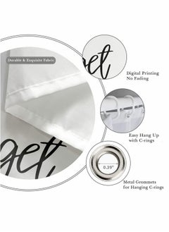 Excefore Shower Curtain Bathroom Waterproof Anti-Mold Modern Minimalist Fashion Curtain Privacy Curtain Quotes Inspirational with 12 Pack Plastic Hooks (65''W x 70''L  White)✅Size - The standard size is a  - Image 4