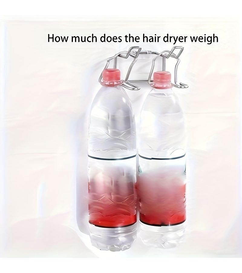 201 Stainless Steel Wall Mounted Hair Dryer Holder No Drilling Rust Resistant Compact Storage For Bathroom Apartment Organizer - Image 4