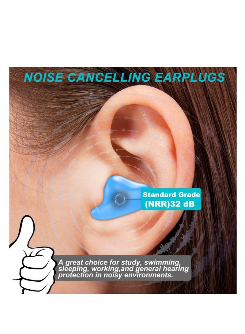 Ear Plugs for Sleep and Swimming 8 Pairs Of Reusable Silicone Molded Noise Canceling Ear Plugs - Image 3