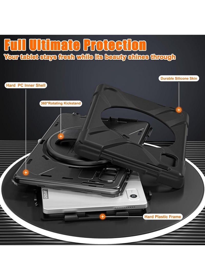 Compatible with Lenovo M9 2023 Tablet Protection Case Lenovo TB-310FU with Lanyard Outdoor Hand Strap Anti-drop Shell (Black) - Image 3