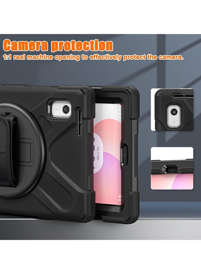 Compatible with Lenovo M9 2023 Tablet Protection Case Lenovo TB-310FU with Lanyard Outdoor Hand Strap Anti-drop Shell (Black) - Image 4