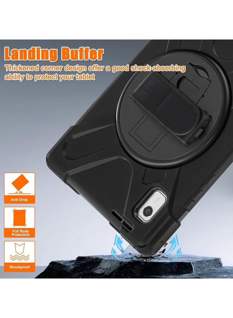 Compatible with Lenovo M9 2023 Tablet Protection Case Lenovo TB-310FU with Lanyard Outdoor Hand Strap Anti-drop Shell (Black) - Image 5