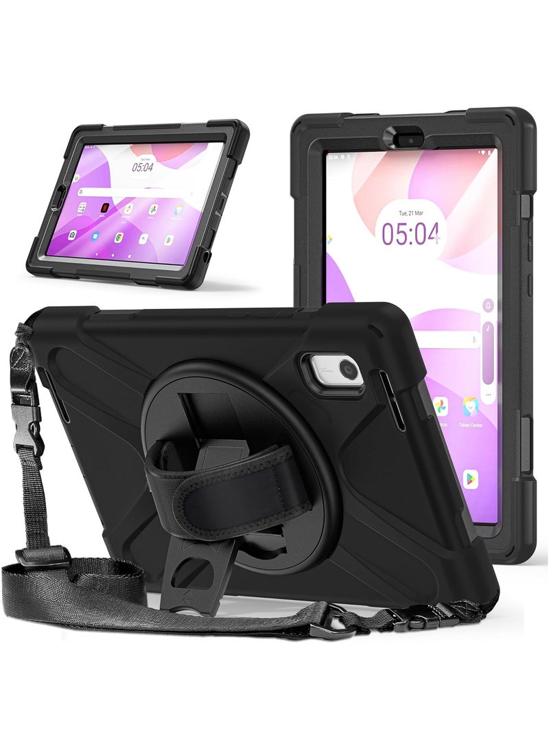 Compatible with Lenovo M9 2023 Tablet Protection Case Lenovo TB-310FU with Lanyard Outdoor Hand Strap Anti-drop Shell (Black) - Image 1