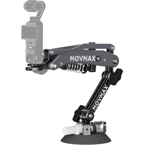 MOVMAX Blade Arm for DJI Pocket 4/3,insta360/Gopro Hero, Suction Cup Camera Mount with 1/4 Screw, DJI Osmo Pocket 3 Accessories Car Mount - Image 1