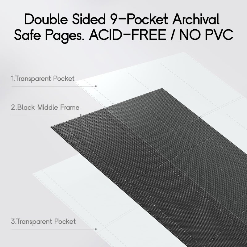 Alteagle 9 Pocket Card Binder, Fits 828 Trading Cards Side Loading Ringless Card Album for TCG and Sports Cards - Image 4