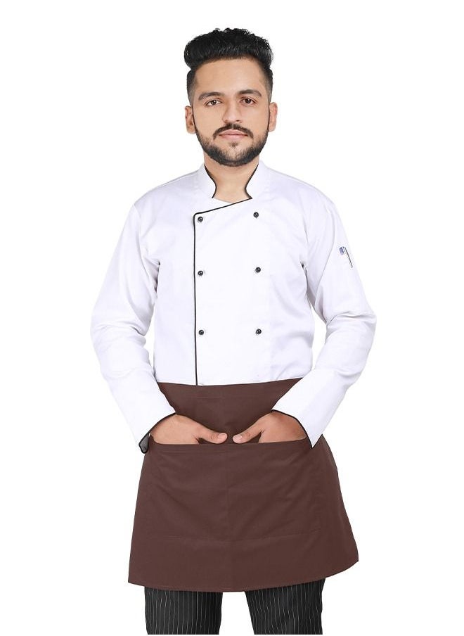 YANEK - مريلة مطبخ YANEK | مريلة مطبخ قصيرة قابلة للتعديل للجنسين مع جيوب | للمنزل والمطعم والمقهى - Image 1