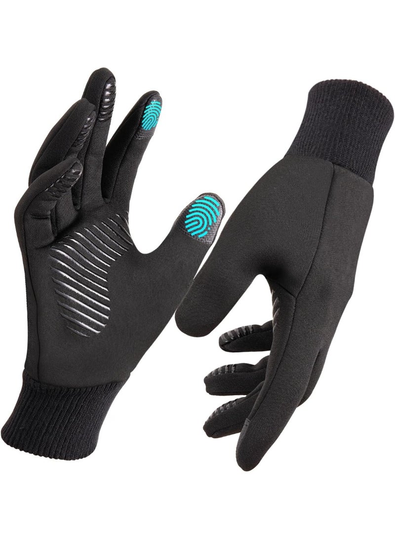 Relex Cycling Gloves for Men Women, Waterproof Windproof Anti-Slip Touchscreen Thermal Sports Gloves for Driving Hiking Bike Cycling Running (Black) - Image 1