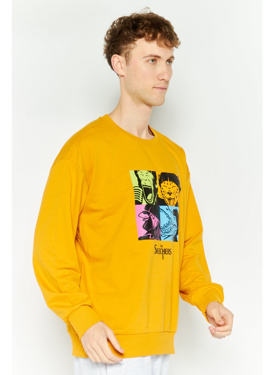 SKECHERS Men Sportswear Fit Long Sleeve Outdoor Sweatshirt, Yelllow  - Image 2
