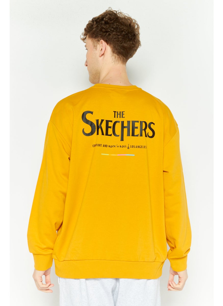 SKECHERS Men Sportswear Fit Long Sleeve Outdoor Sweatshirt, Yelllow  - Image 3