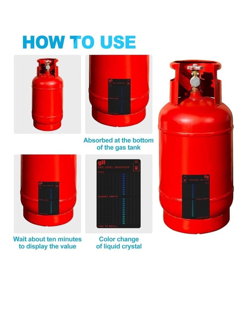 Beauenty Gas Level Indicator Reusable Magnetic Fuel Indication Gauge for Cylinders Propane Tank Outdoor Barbecues Camping Home Kitchen Use (2pcs) - Image 2