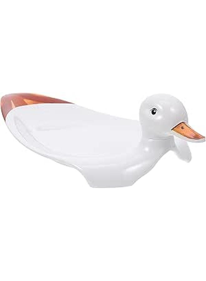Melamine Duck Shaped Serving Plate Large White Dish For Salad Fruit Dessert Party Tableware - Image 1