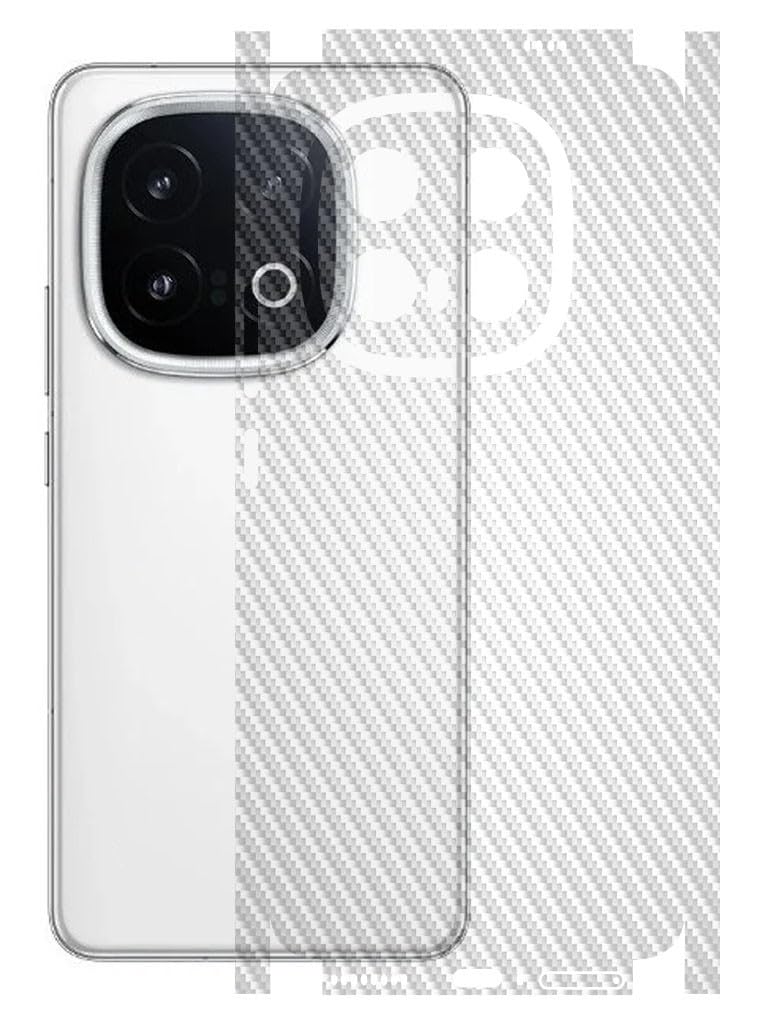 AtOdds غطاء ملصق موبايل | متوافق مع VIVO IQOO 13 (5G) | مقاوم للخدوش بلمسة نهائية غير لامعة | تغطية كاملة لجميع الجوانب وحماية الكاميرا (ألياف كربونية شفافة) - Image 1