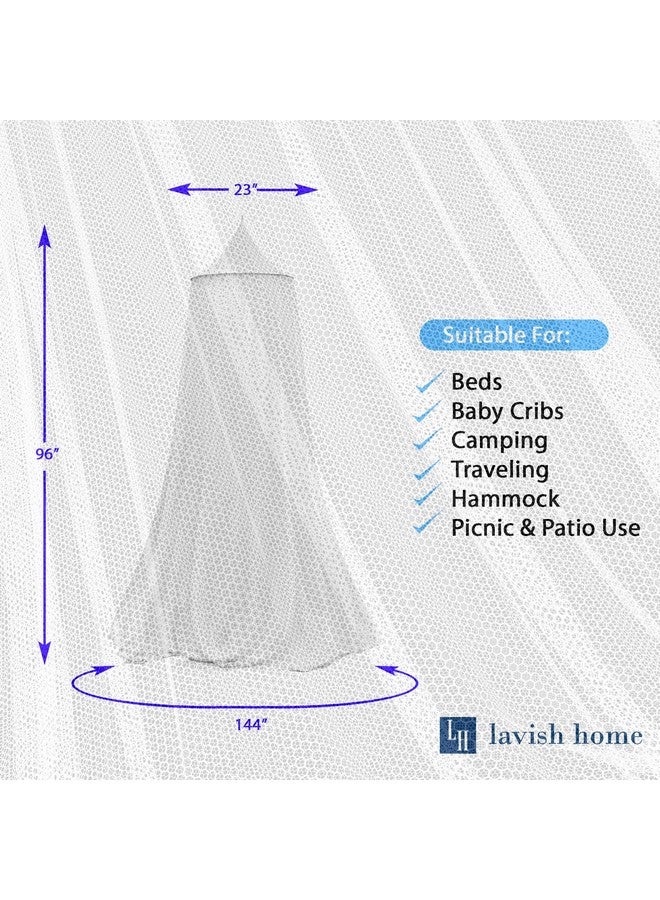 Lavish Home Trademark Global Mosquito Repelling Net for Beds, Hammocks, and Cribs - Insect Protection Hanging Canopy for Camping with Large Screen Opening by Lavish Home - 75-31215 , White - Image 3