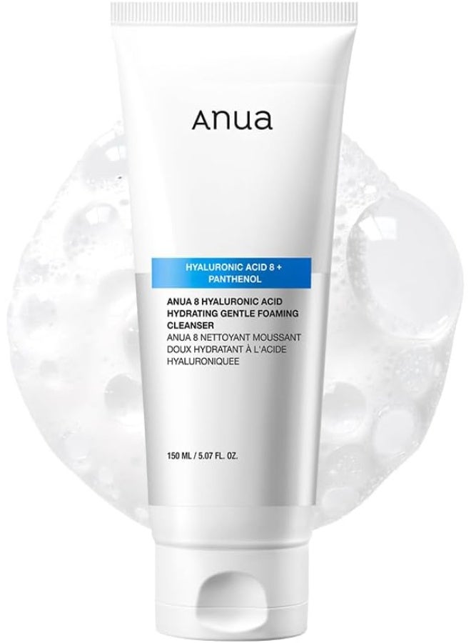 ANUA Hydrating Gentle Foaming Cleanser, Hyaluronic Acid, Glycerin, Zinc, Panthenol, Korean Face Wash for Dry Skin | 150mlml - Image 1
