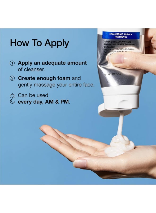 ANUA Hydrating Gentle Foaming Cleanser, Hyaluronic Acid, Glycerin, Zinc, Panthenol, Korean Face Wash for Dry Skin | 150mlml - Image 2
