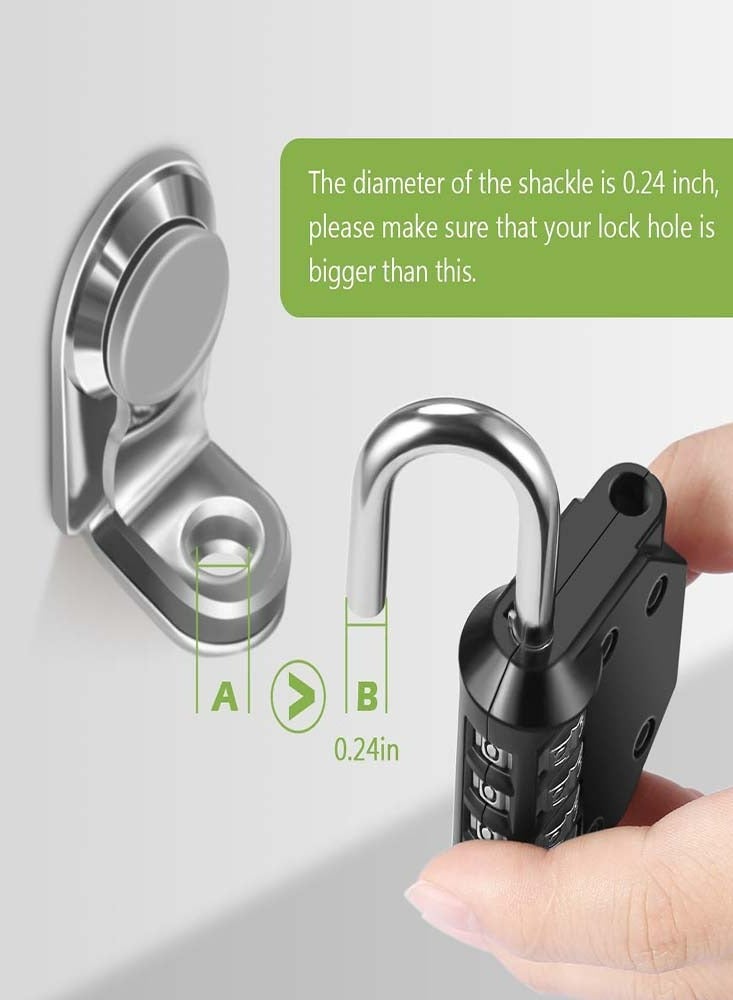 Oasisgalore 2 Pack Black Combination Lock Resettable 4-Digit Padlock  - Image 4