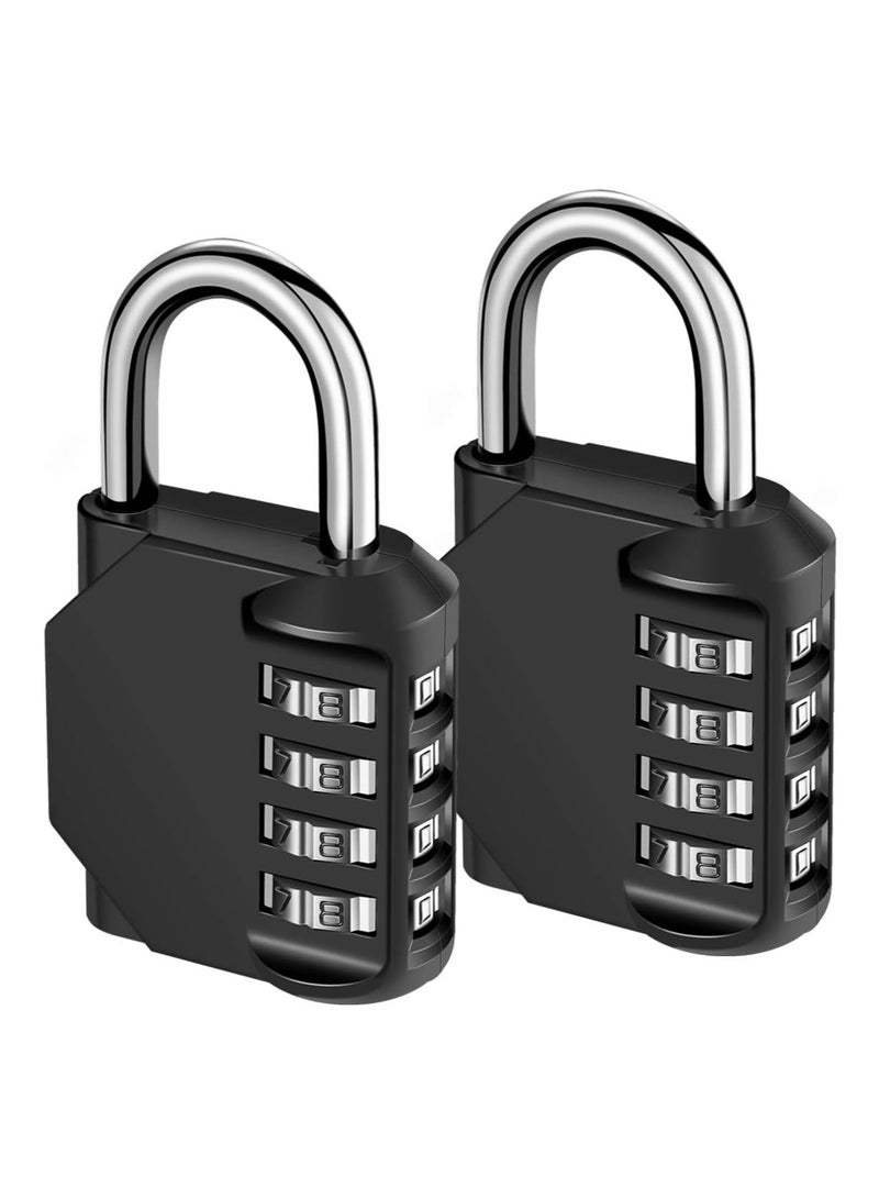 Oasisgalore 2 Pack Black Combination Lock Resettable 4-Digit Padlock  - Image 1