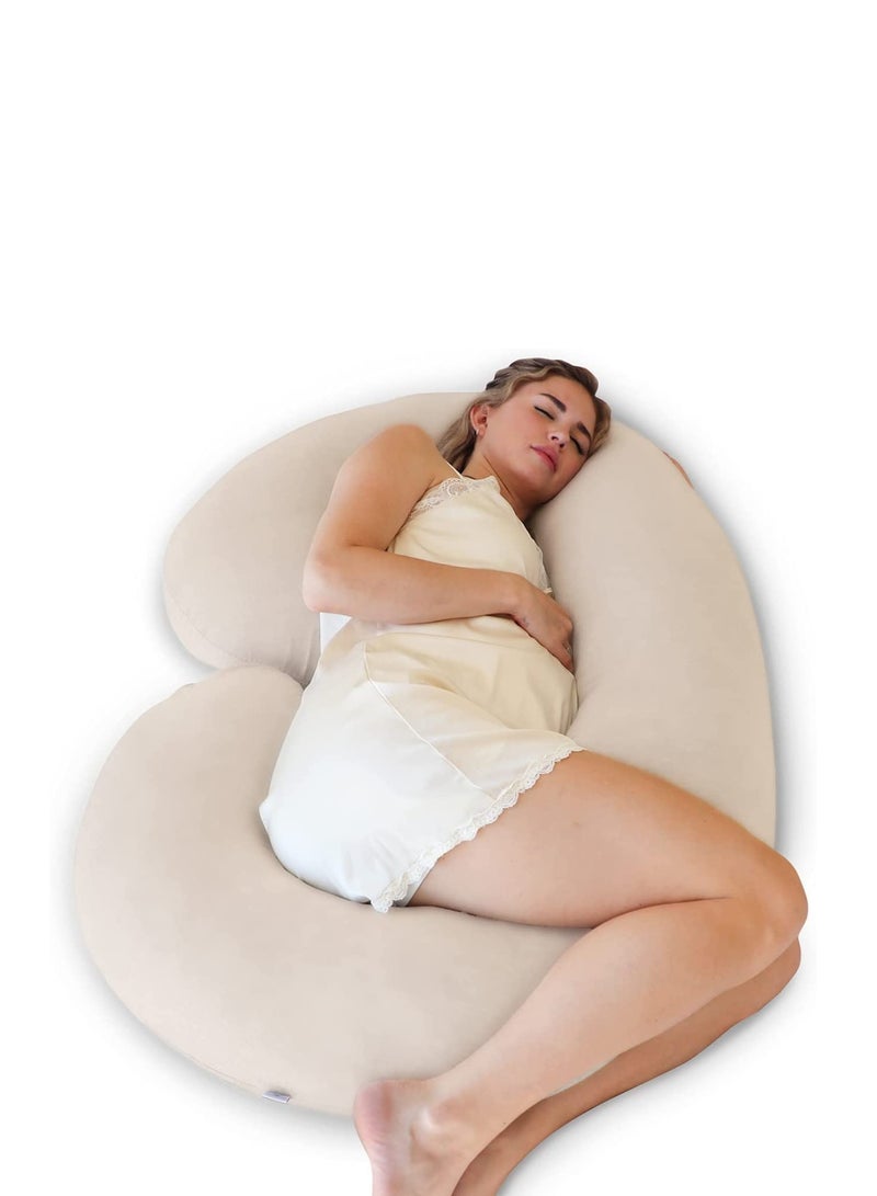 PharMeDoc وسادة عضوية - وسادة جسم كاملة على شكل C من قماش الجيرسي - Image 1