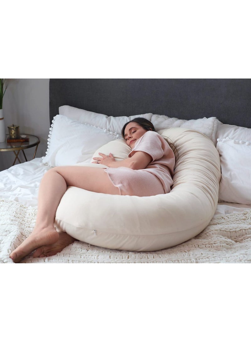 PharMeDoc وسادة عضوية - وسادة جسم كاملة على شكل C من قماش الجيرسي - Image 3