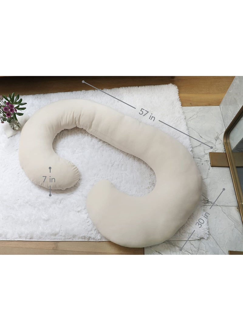 PharMeDoc وسادة عضوية - وسادة جسم كاملة على شكل C من قماش الجيرسي - Image 2