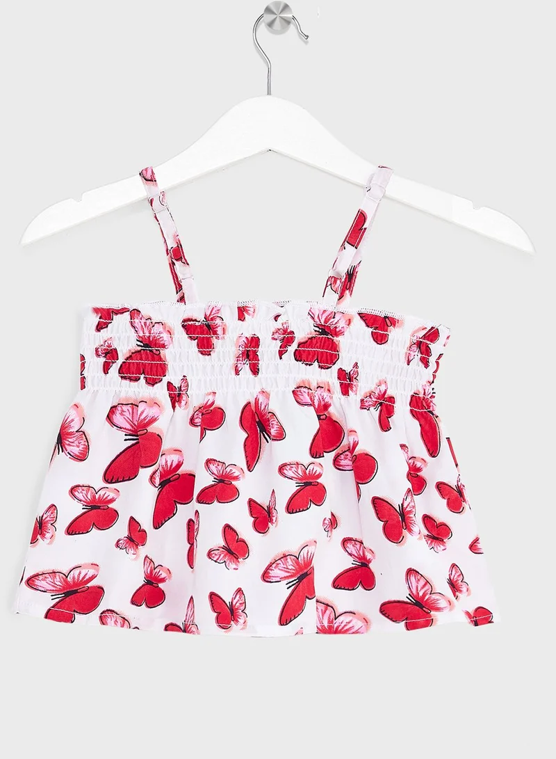 Nautinati Nauti Nati Girls Printed Shoulder Straps Top With Shorts