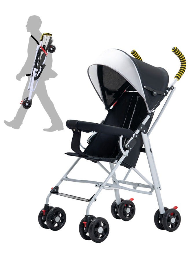 ​هايالكس​ عربة أطفال خفيفة الوزن ومدمجة، عربات أطفال فردية بمظلة قابلة للتعديل وعجلات دوارة، عربة سفر مع حامل أكواب (0-3 سنوات) - Image 2