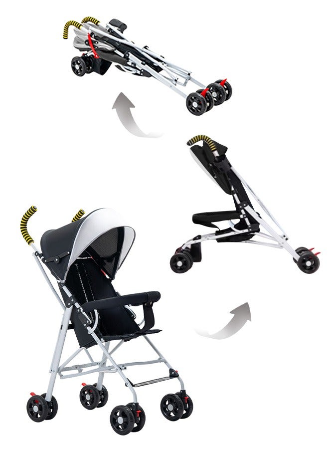 ​هايالكس​ عربة أطفال خفيفة الوزن ومدمجة، عربات أطفال فردية بمظلة قابلة للتعديل وعجلات دوارة، عربة سفر مع حامل أكواب (0-3 سنوات) - Image 4