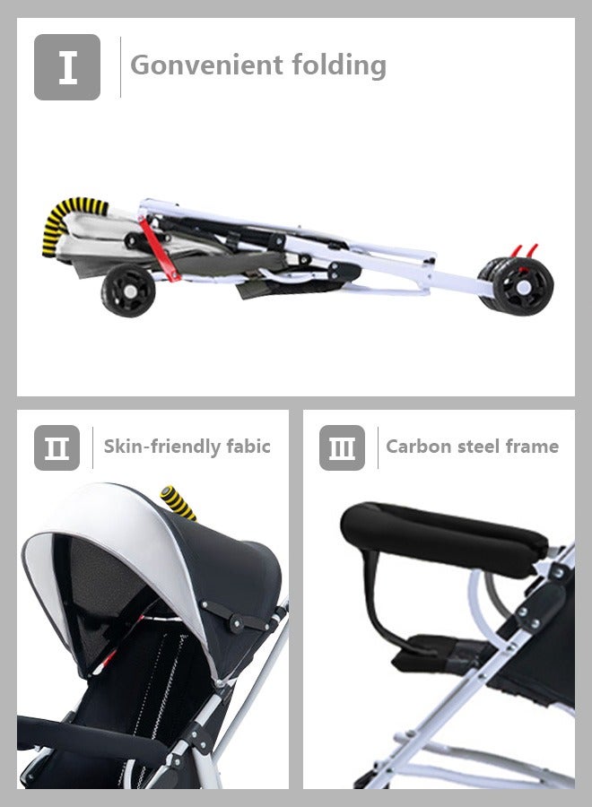 ​هايالكس​ عربة أطفال خفيفة الوزن ومدمجة، عربات أطفال فردية بمظلة قابلة للتعديل وعجلات دوارة، عربة سفر مع حامل أكواب (0-3 سنوات) - Image 5