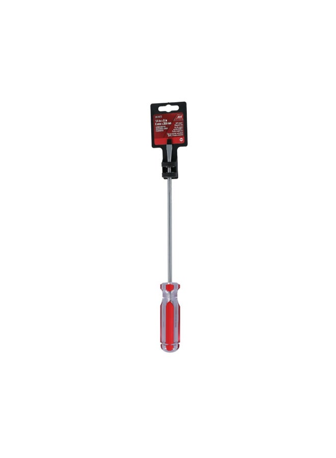 ACE CRV Shaft Magnetic Tip Screwdriver Red and Silver 6 x 200mm XM18010417