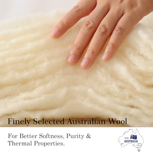CUDDLE DREAMS Wool Comforter Duvet Insert, 100% Australian Wool Filling with Soft Noiseless Cotton Shell, Natural Warmth (Heavyweight for Winter, Twin) - Image 4
