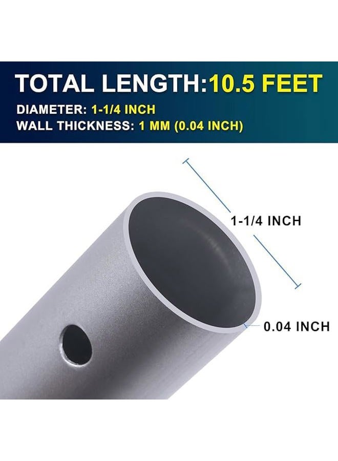 POOLAZA Pool Pole Dual-Handle, Anodized Aluminum Pool Skimmer Pole, Detachable & Telescopic Pool Pole Up to 10.5 Ft, Portble Pool Poles for Cleaning Suitable for Pool Skimmer, Vacuum Head, Brush Etc. - Image 4