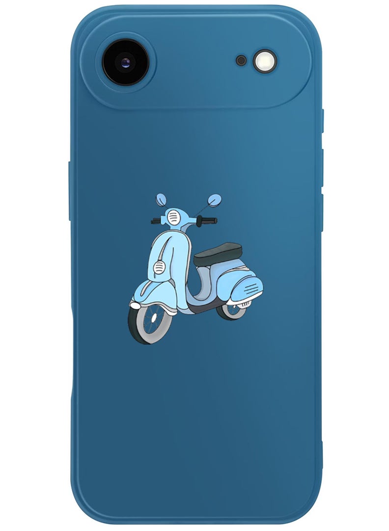 Theodor Protective Slim Fit Case Liquid Silicone Cover with Full Body Protection Anti-Scratch Shockproof Case For Apple iPhone 17 Air (Blue) Vespa - Image 1