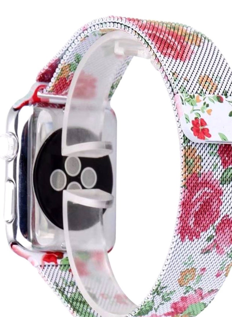 NIBEMINENT Replacement Band For Apple iWatch Series 5/4/3/2/1 38-40mm Peony Patter - Image 2