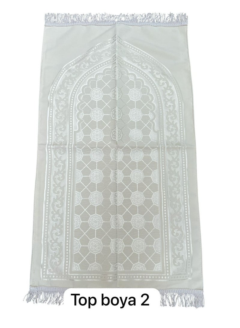 Sky Shine Pure White Serenity – Minimalist Geometric Prayer Mat (Top Boya 2) - Image 2